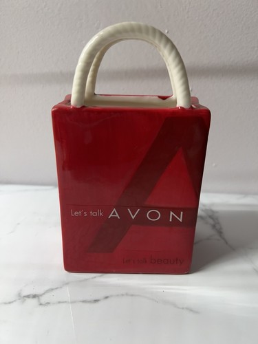 Avon red ceramic shopping bag - ceramic,